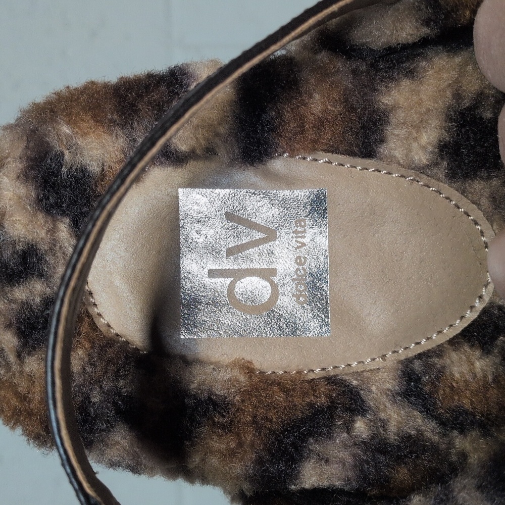 DV Dolce Vita Leopard Print Faux Fur Slingback Clogs Size 9, NWOT - Picture 6 of 6